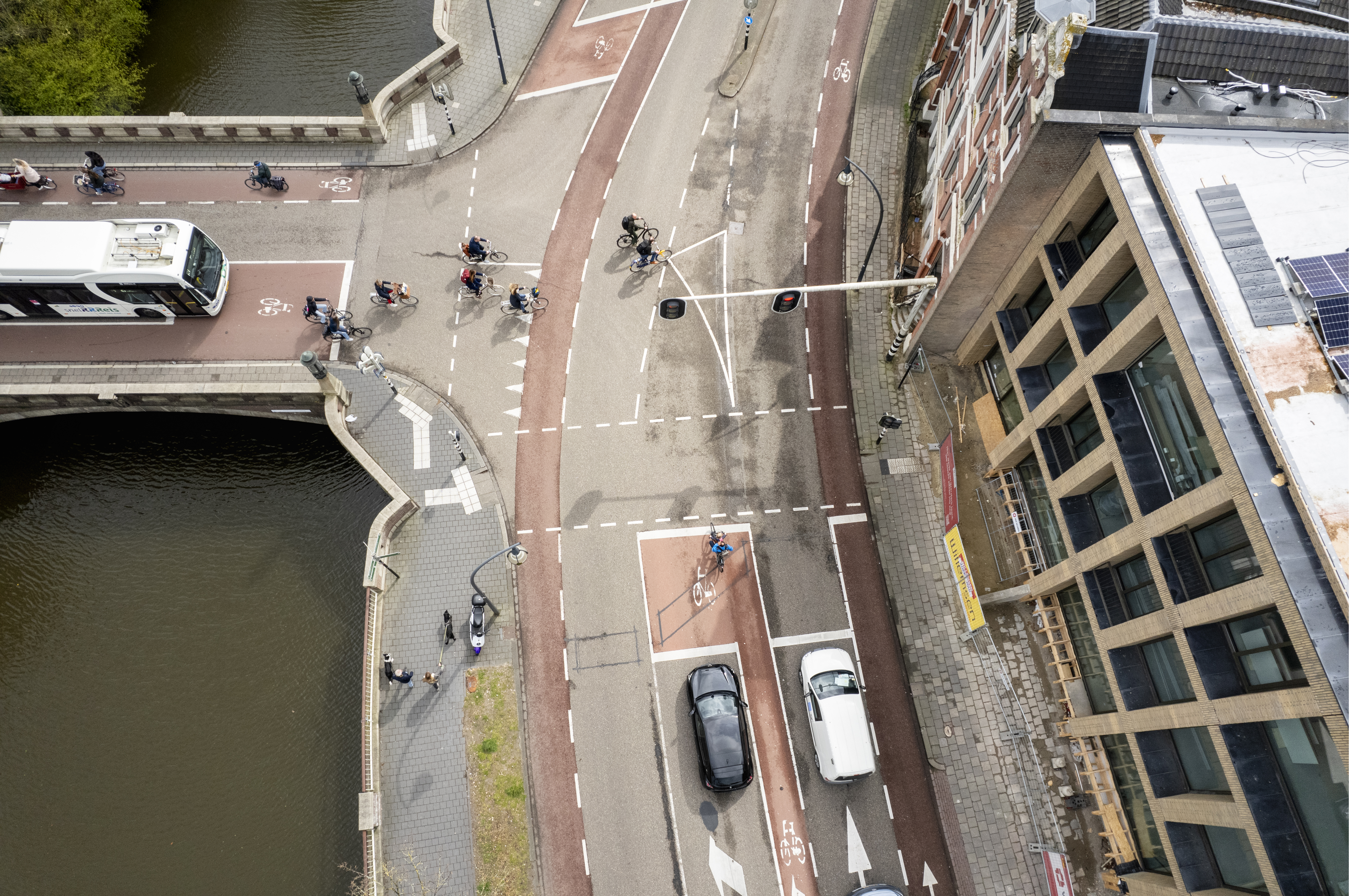 Street scene from above